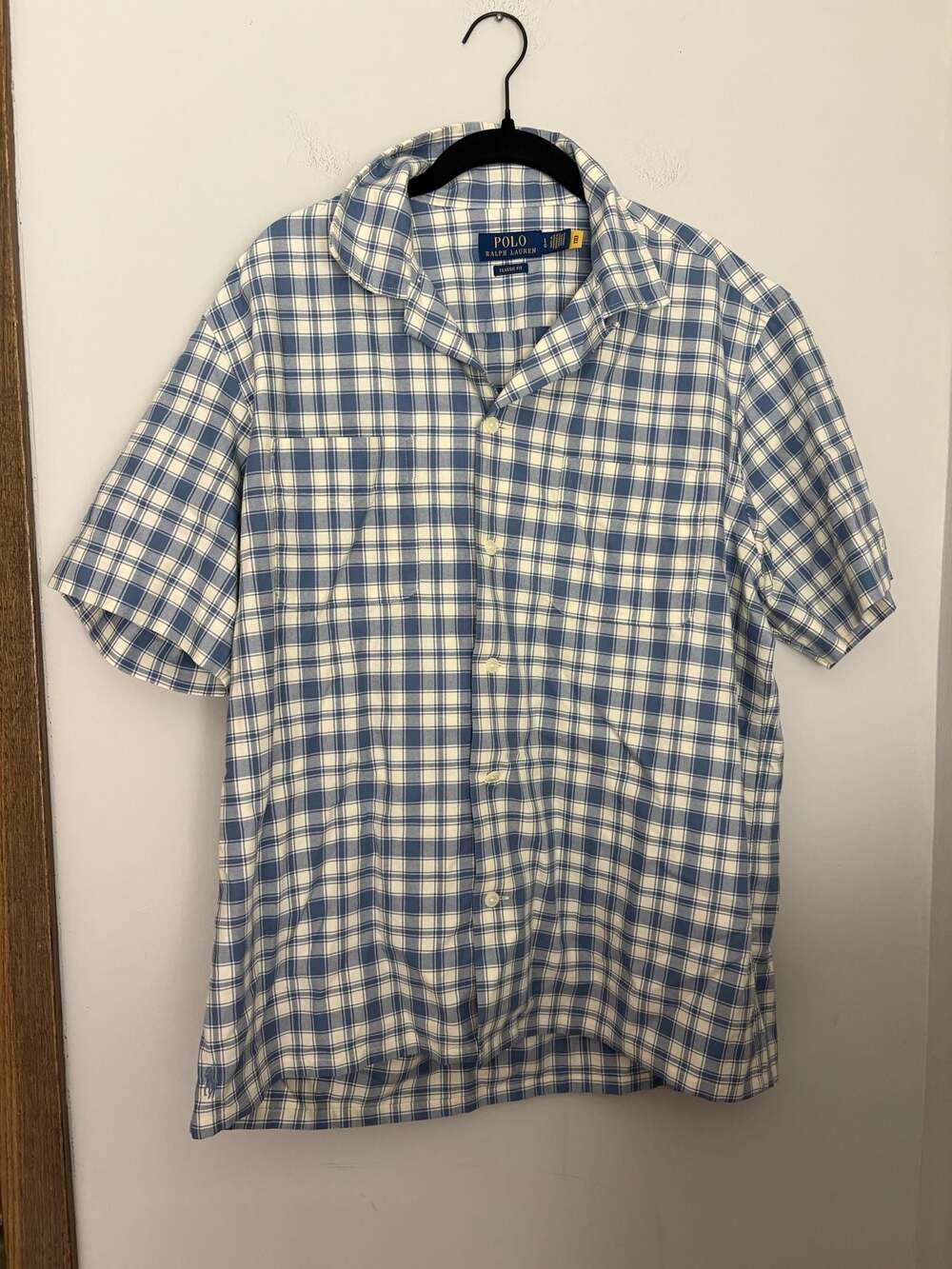 Polo Ralph Lauren Men’s Classic Fit Blue Plaid Short Sleeve Shirt Sz L